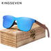 KINGSEVEN™ Natural Wood Polarized Unisex Sunglasses - Indigo-Temple