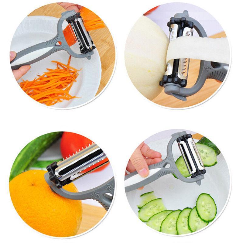 Triple-Blade Multifunctional Rotating Kitchen Tool - Indigo-Temple