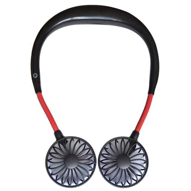 Hands-Free Dual-Wind Neckband Fan - Indigo-Temple