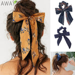 AWAYTR™ Stylish Elastic Hair-Bow Scrunchy - Indigo-Temple