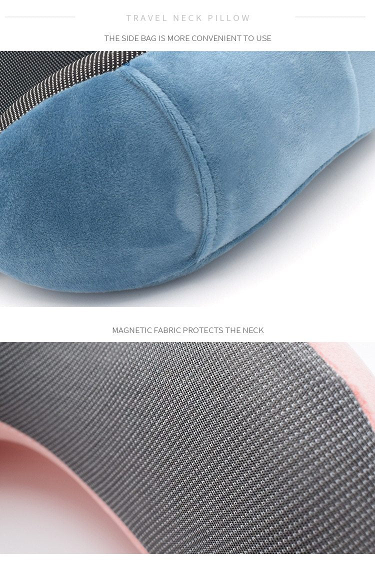 Ergonomic Memory Foam Travel Neck Pillow kit - Indigo-Temple