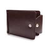 Snap-Closure Leather Bi-fold Wallet - Indigo-Temple