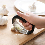 Quick-and-Easy Stainless Steel Rocking Garlic Mincer - Indigo-Temple