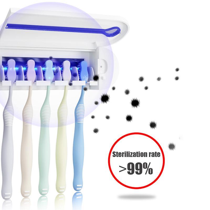 Anti-Bacterial UV Toothbrush Sterilizer and Toothpaste Dispenser - Indigo-Temple