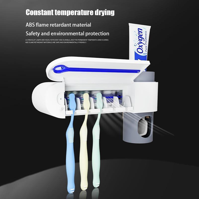 Anti-Bacterial UV Toothbrush Sterilizer and Toothpaste Dispenser - Indigo-Temple