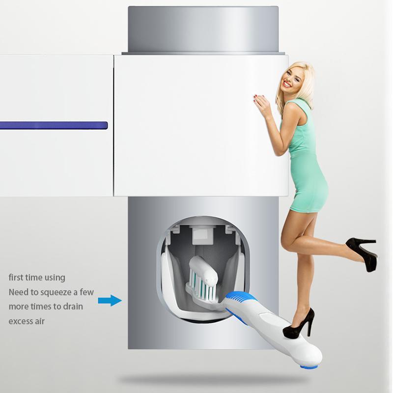 Anti-Bacterial UV Toothbrush Sterilizer and Toothpaste Dispenser - Indigo-Temple