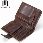 MISFITS™ Vintage Snap-Closure Genuine Leather Wallet - Indigo-Temple
