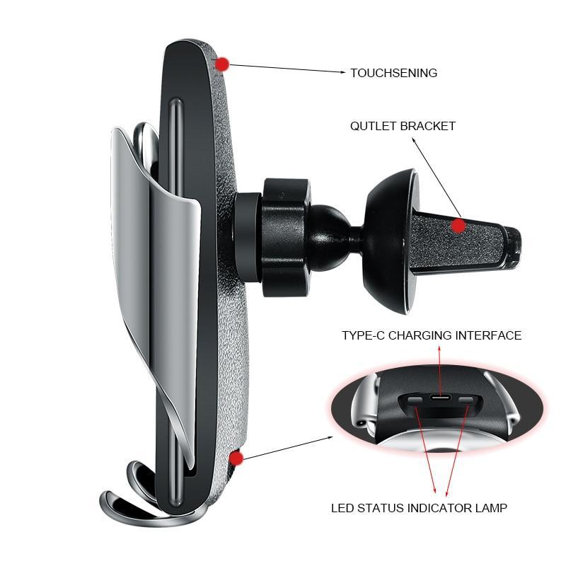 Electric-Auto Grip Phone Cradle and Qi Wireless Charger - Indigo-Temple