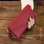 GEONYIEEK™ Women's Long Leather Wallet - Indigo-Temple