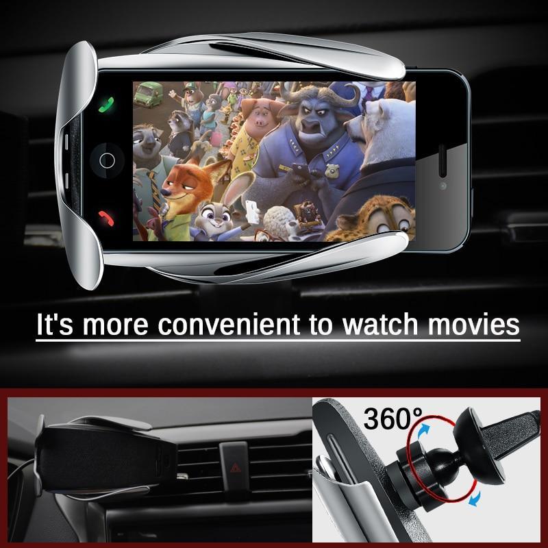 Electric-Auto Grip Phone Cradle and Qi Wireless Charger - Indigo-Temple