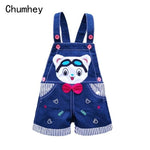 Baby Jeans Overall With Cute Animal Face - Indigo-Temple