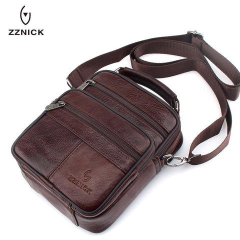 ZZNICK™ Genuine Leather Messenger Bag - Indigo-Temple