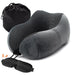 Ergonomic Memory Foam Travel Neck Pillow kit - Indigo-Temple