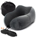 Ergonomic Memory Foam Travel Neck Pillow kit - Indigo-Temple