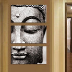 3-Panel Canvas Buddha Wall Art - Indigo-Temple