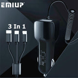 ChargingChief™ 3 In 1  Smart  Car Charger - Indigo-Temple