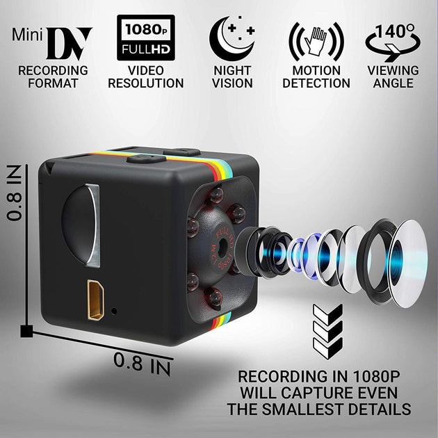 Full-HD Mini Spy Camera with Motion Detection - Indigo-Temple