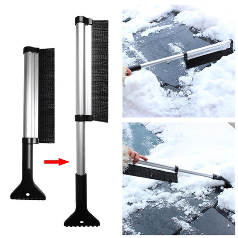 2 In 1 Extendable Telescoping Snow Brush & Ice Scraper - Indigo-Temple