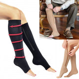 Open-Toe Pain Relief Zip-Up Compression Socks - Indigo-Temple