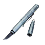 Tactical Pen With Glass Breaker/Knife/ Flashlight - Indigo-Temple