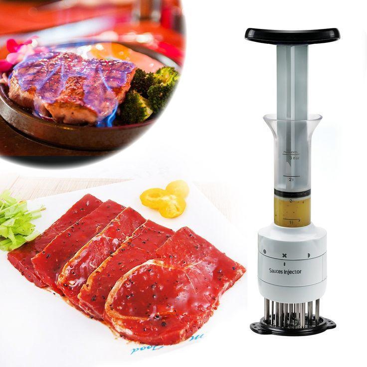 2 IN 1 Meat Tenderizer Needle & Meat Marinade Injector - Indigo-Temple